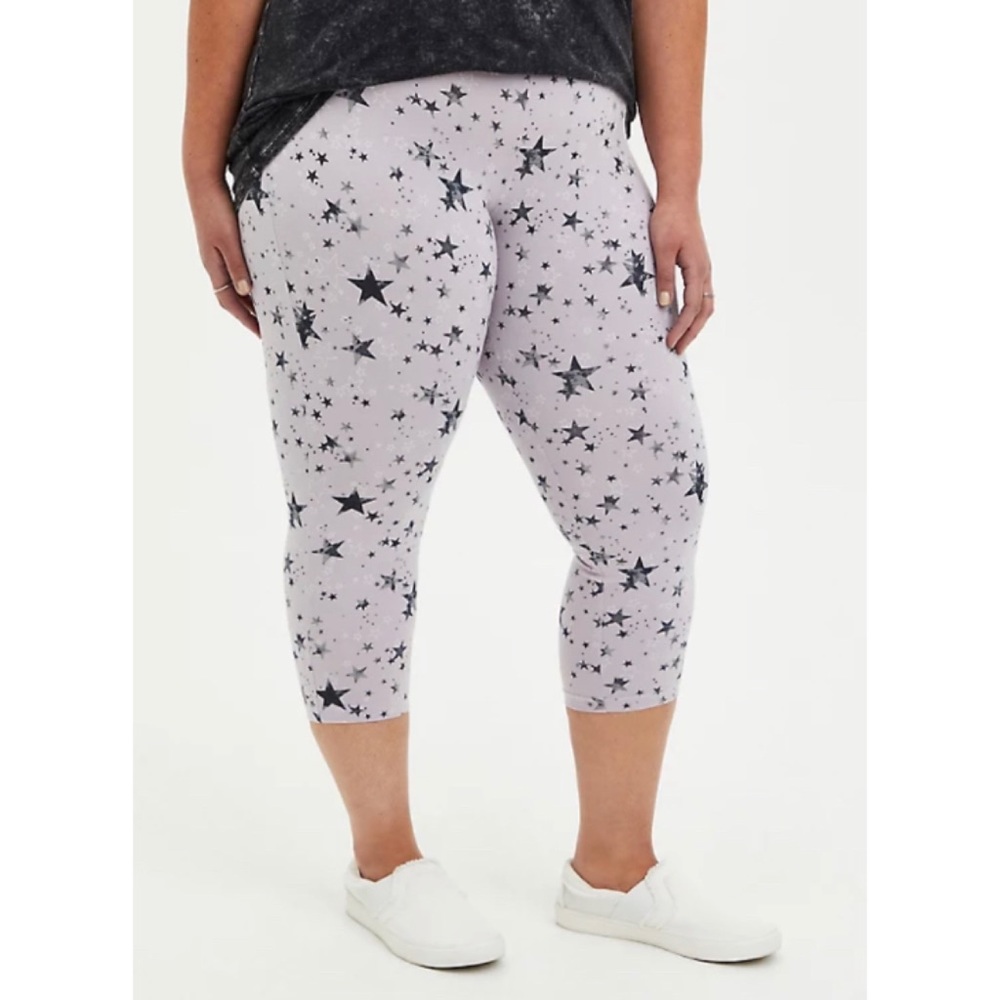 🆕 Star Print Capri Premium Legging 2 2X 18 20 NWT